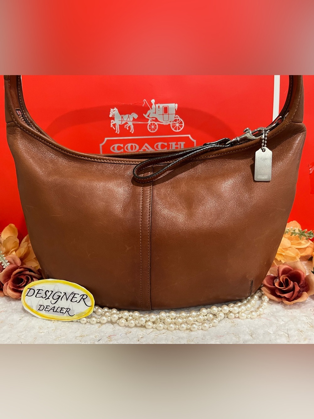 COACH Vintage Ergo British Tan Leather Hobo Shoulder Bag 9226 VGC! HTF! 💎💎 - Picture 7 of 14